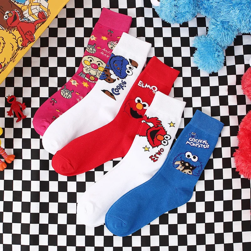

Women Middle Tube Cotton Socks Funny Cute Animals Cartoon Anime Casual Personality Fashion Breathable Trend Socks Female