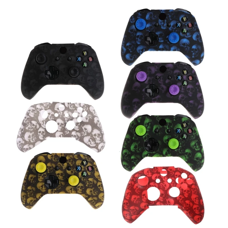 

Skull Pattern Silicone Gamepad Cover+2 Joystick for xbox one X S Controller K92F