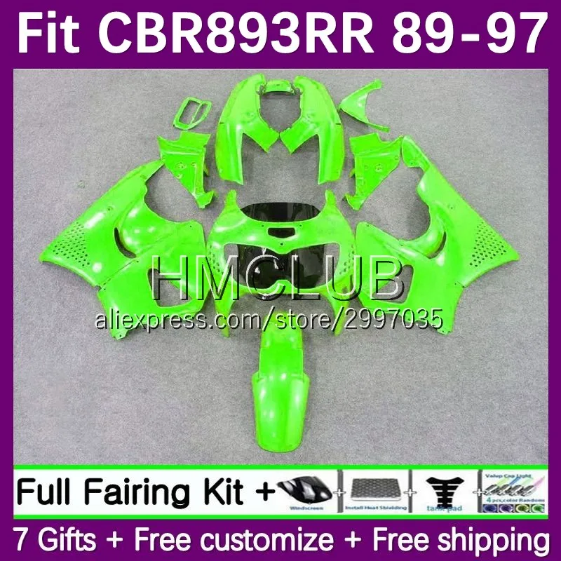 

Kit For HONDA CBR900RR glossy green CBR 893 893RR 43No.31 CBR893 CBR900 RR 1989 1990 1991 1992 1993 CBR893RR 94 95 96 97 Fairing