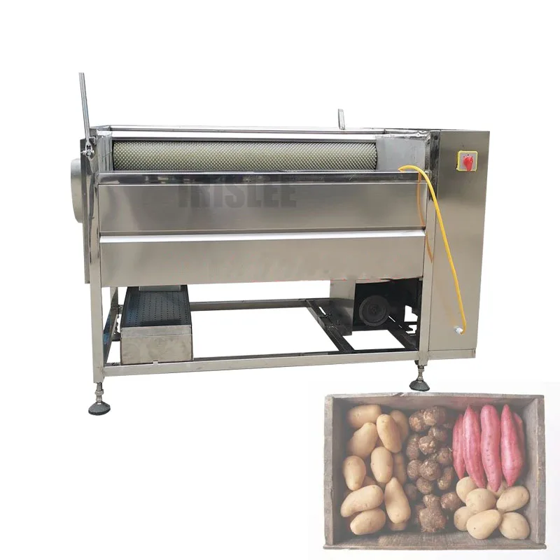 

Factory Price Fruit Vegetable Brush Washing Equipment Cassava Cleaning Ginger Washer Industrial Potato Peeling Machine
