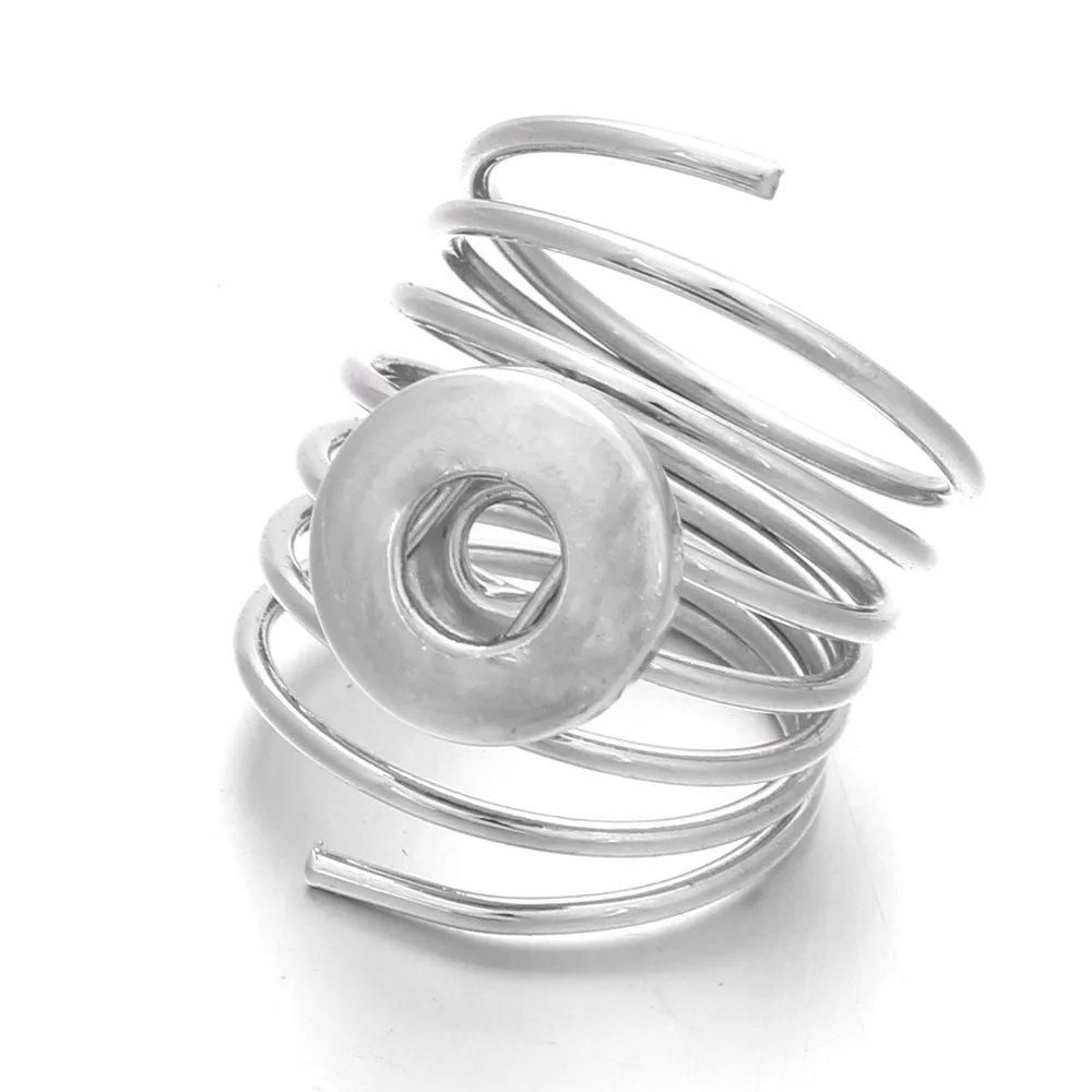 New Snap Ring for 12MM Button Jewelry Silver Color Women Men Rings DIY | Украшения и аксессуары