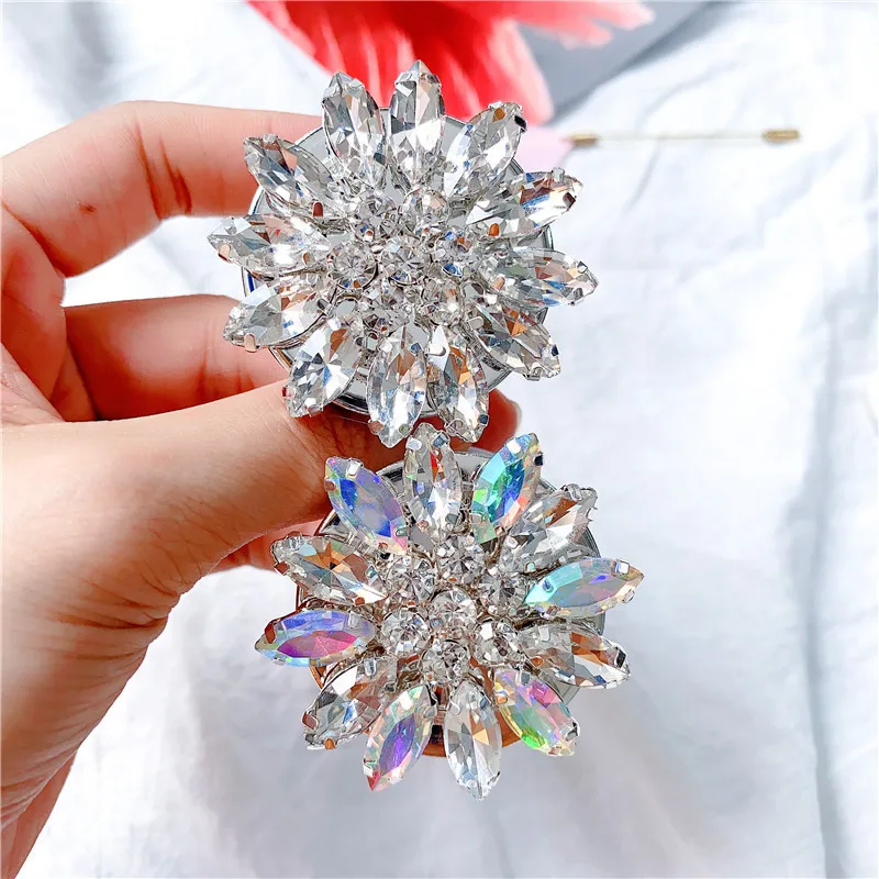 

New Luxury Gemstone Folding Phone Holder Universal Rhinestone Phone Holder Phone Accessorie Shaped Folding Stand Holder