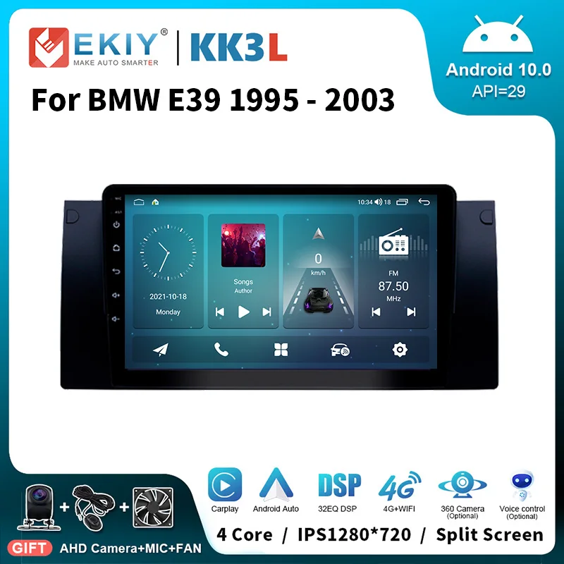 

EKIY KK3L Android 10,0 стерео Автомагнитола для BMW 5 E39 1995 - 2003 E53 X5 M5 мультимедийный видеоплеер Navi GPS Carplay головное устройство