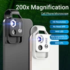 Макрообъектив APEXEL 200X для телефона, портативная камера HD, цифровой микроскоп для Iphone12 Huawei, аксессуары для смартфонов
