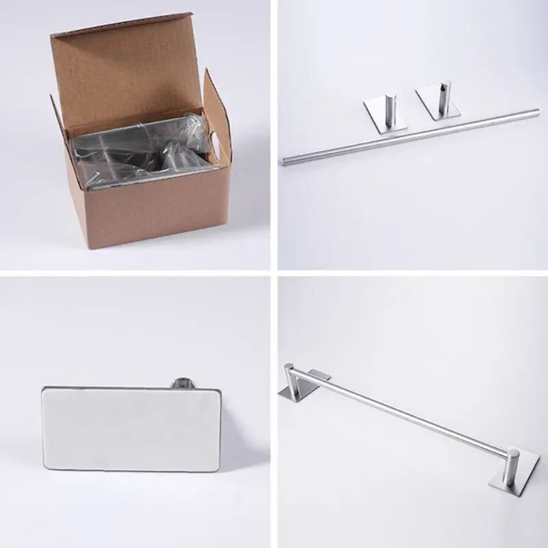 

2021 New Stainless Steel Storage Rack Wall Mounted Towel Holder Hanger for Home Bathroom Kitchen Use Supplies