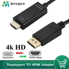 Кабель WVVMVV для подключения порта дисплея к HDMI, кабель DP-HDMI 4K @ 30Hz 1080P DP 1,2 для проектора PS4, ПК, внешний порт дисплея к HDMI