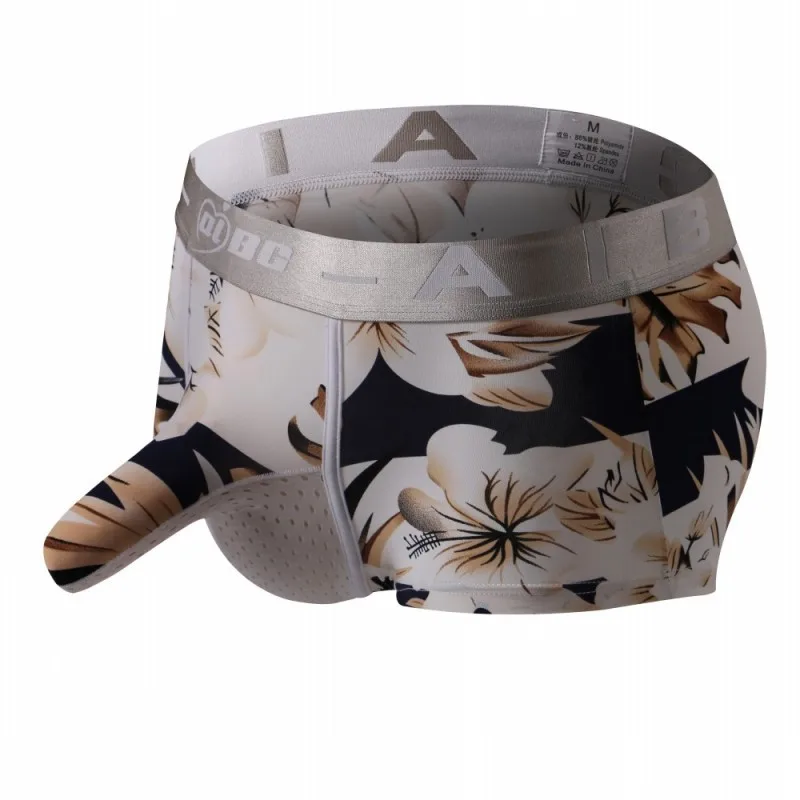 Мужские шорты боксеры с цветочным принтом карманом в виде слона мужское нижнее