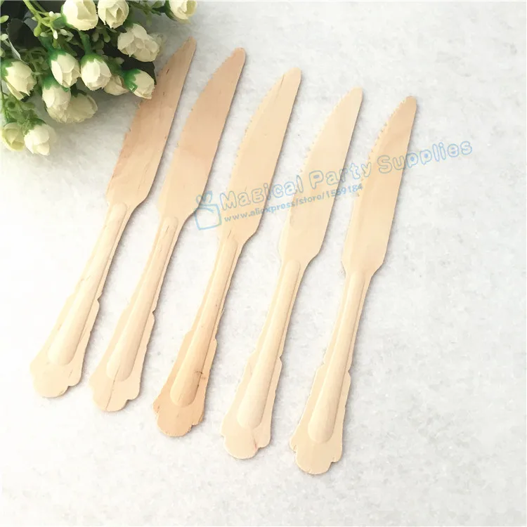 Free Ship 30pcs Wooden Forks Spoons Knives for Wedding Tablesettings Barouque Style Cutlery Eco Friendly Party Utensils | Дом и сад