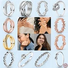 Новинка 2022, модные кольца из стерлингового серебра 925 пробы, блестящие и полированные линии, кольцо на палец, подходит для женщин, свадебное обручальное ювелирное изделие, подарок