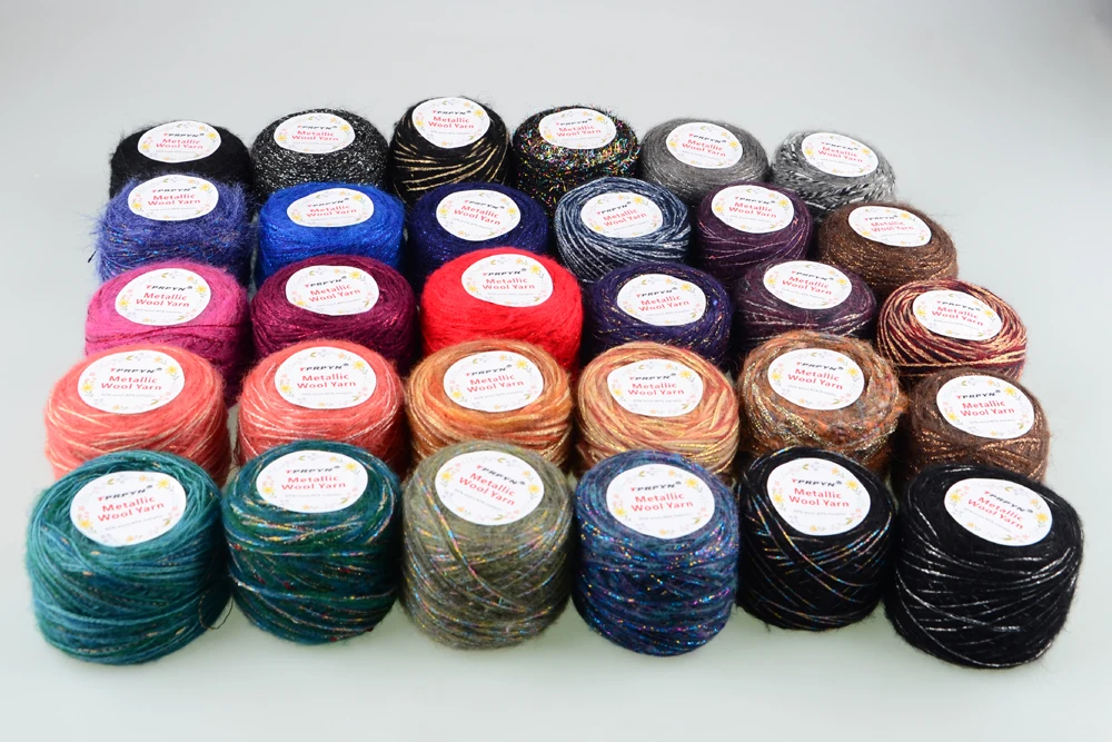 250 г/лот шерстяная металлическая пряжа для ручного вязания мохеровая крючком