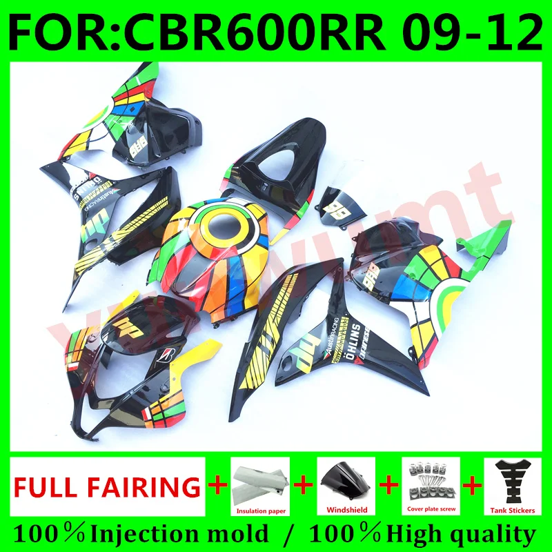 

Новинка Обтекатели для мотоциклов ABS Подходит для HONDA CBR600RR F5 2009 2010 2011 CBR600 RR CBR 600RR 09 10 11 12 обтекатель желтый черный