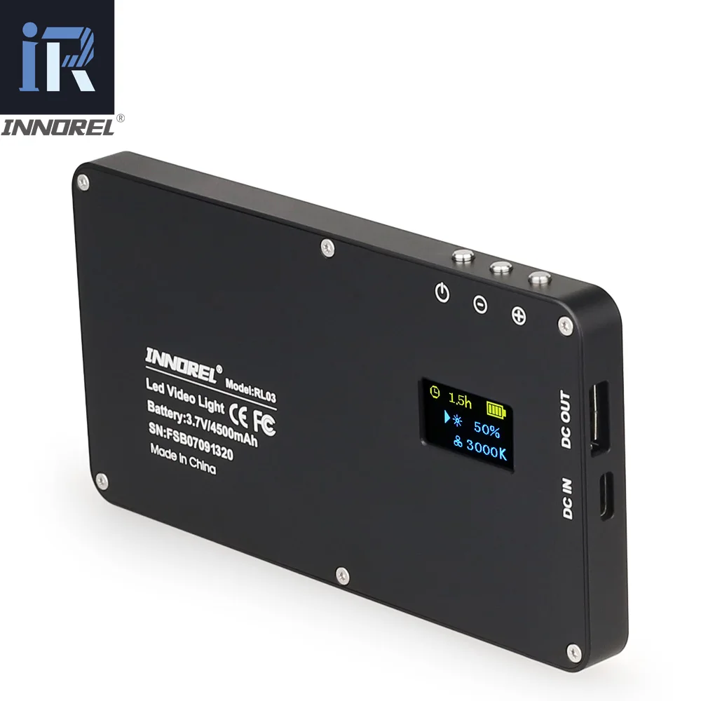 INNOREL RL03 LED Mini Portable ultra-thin photography lights Outdoor travel mobile battery 4500 mAh live video fill light