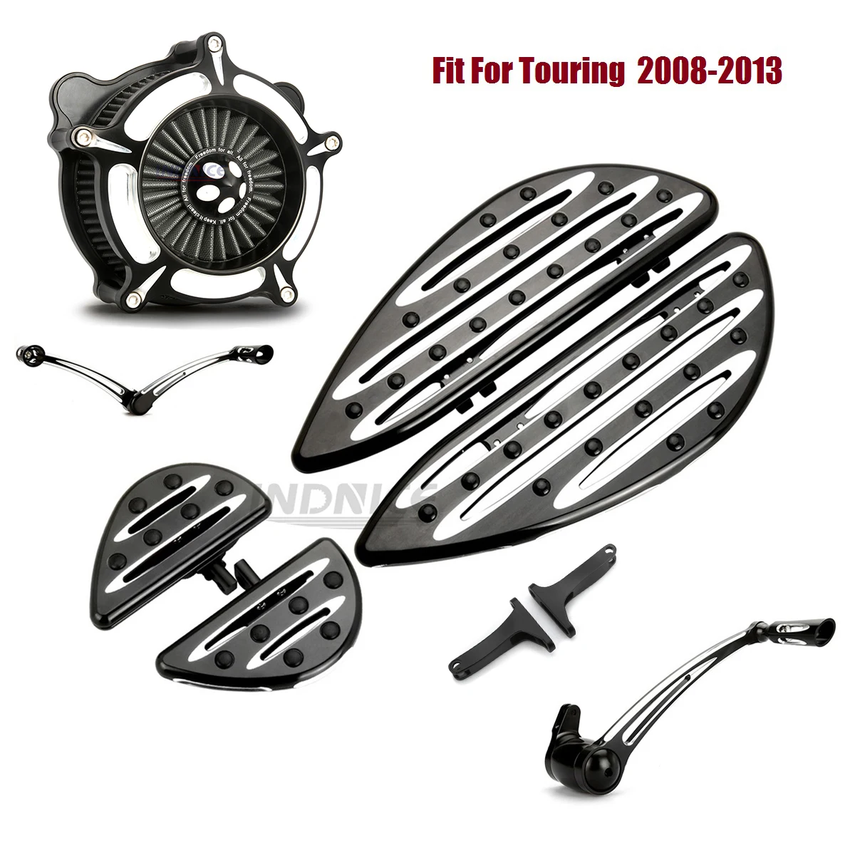 

Black Aluminum cnc cut Floorboards Shifter Lever Brake Arm Air Filter Fit For harley Tri Glide Ultra Classic FLHTCUTG 2008-2013