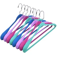 colorful anti slip rubber paint seamless hanger wide shoulder coat wardrobe hanger