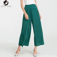 flame of dream summer new silk wide leg pant women loose mulberry silk casual pants large size high waist straight pants 21 936