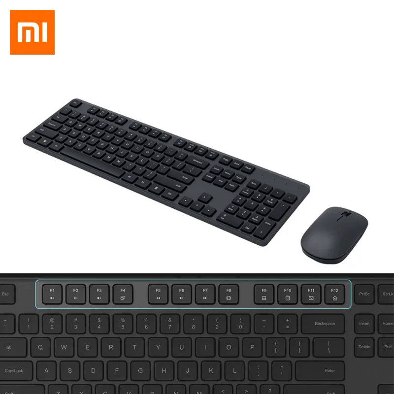 

Original Xiaomi Mi Wireless Keyboard Mouse Set 104 Keys Keyboard 2.4 GHz Wireless Mini USB Receiver 1000DPI Mouse for Windows 10