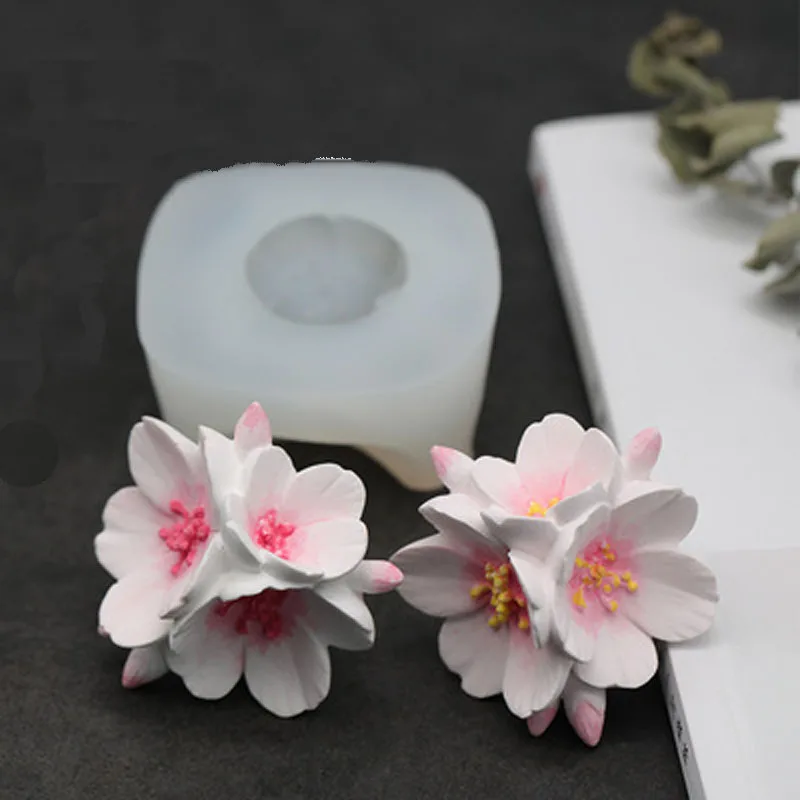 

Cute cherry blossoms Flower Silicone Mold Acented Candle Mold Diy Material Candle Party Home Car Decoration