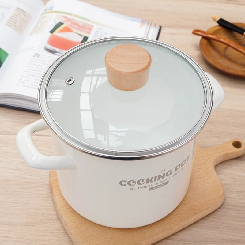 Эмалированная утолщенная суповая кастрюля толщиной 18 см 3 л может обезжирить