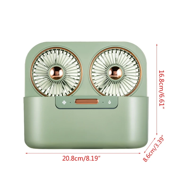 Персональный USB вентилятор водяного охлаждения с двойной головкой очень тихая