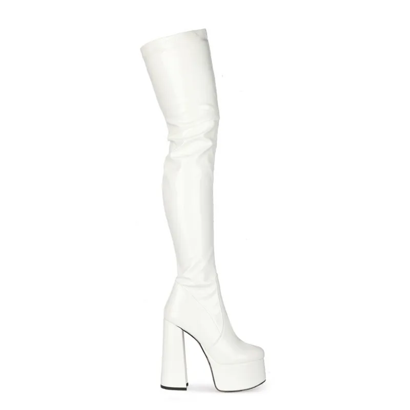 

Thick heel high tube over knee boots show boots women's shoes water platform high tube boots
