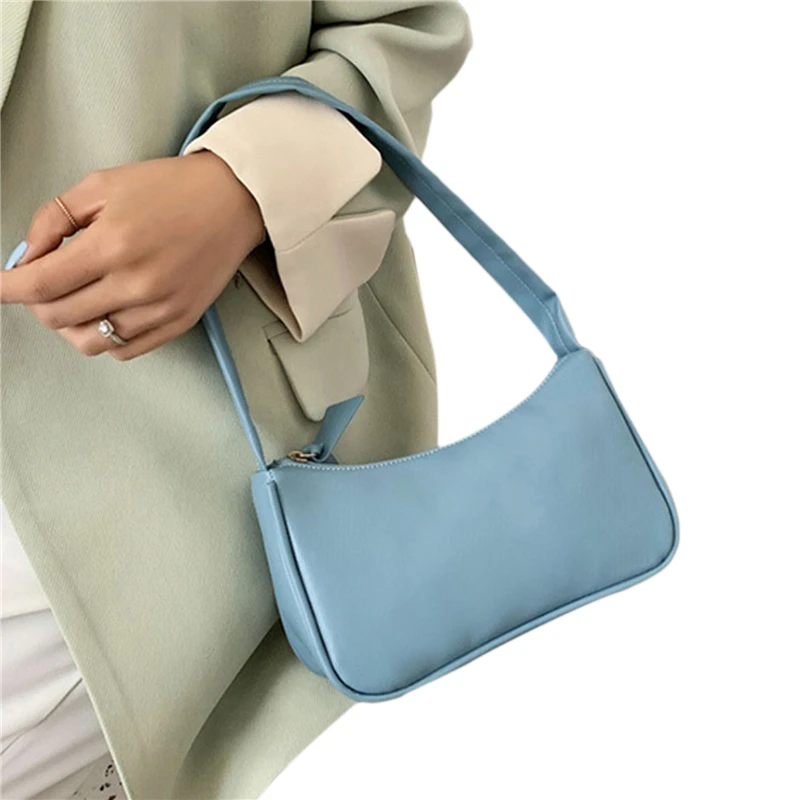 

Women Fashion Small Baguette Bags Girls Simple Handbag Tote Bags for Female Heigh Quality PU Leather Ladies Armpit Shoulder Bags
