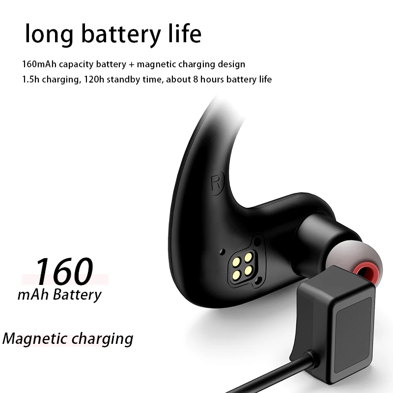 DOSII Новинка IPX8 водонепроницаемый телефон Bluetooth 5 0 беспроводные гарнитуры 8 Гб MP3