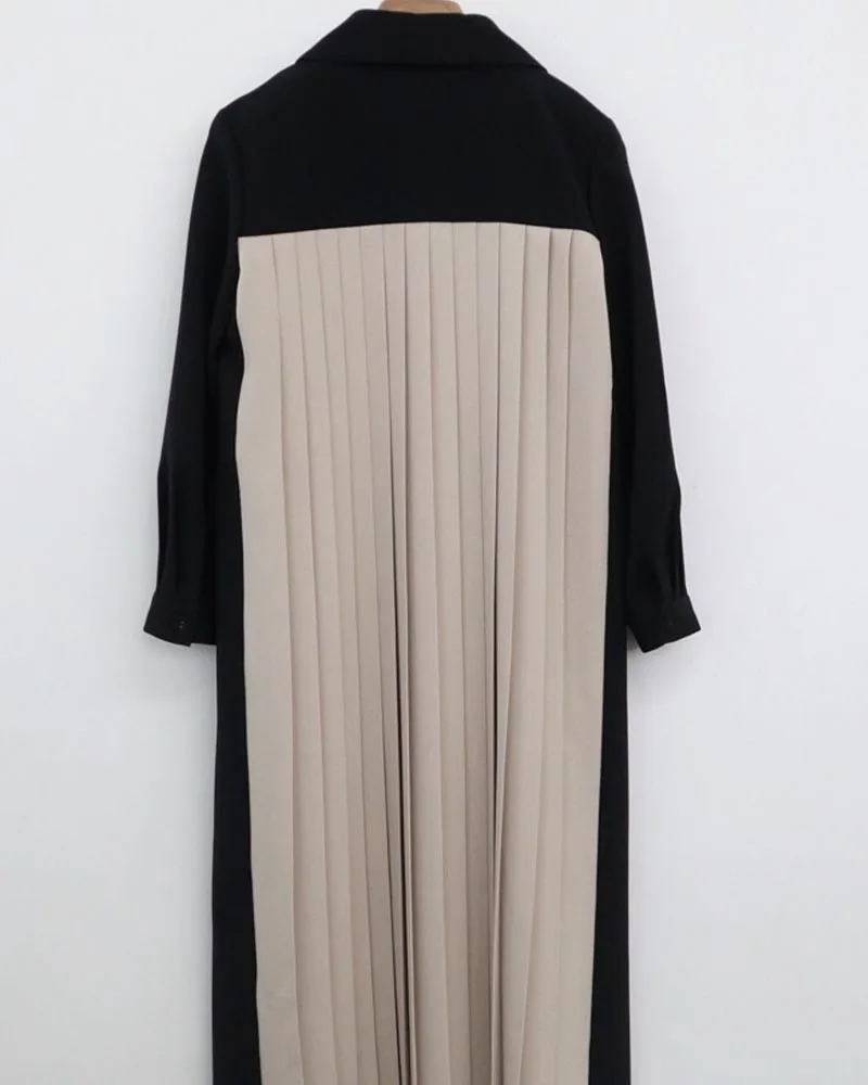 

One-piece Vintage Ruched Dress For Women Notched Collar Long Sleeve Casual Loose Suit Dress 2020 New Spring Autumn Fashion Dress