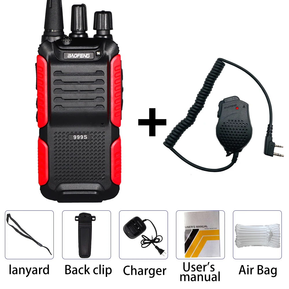 Without Box 1Mic Baofeng 5 Вт двухстороннее радио BF-999S плюс дальность 10 км Walkie Talkie BF-999S(2) Обновление BF-888S беспроводной домофон - Цвет: Without Box 1Mic