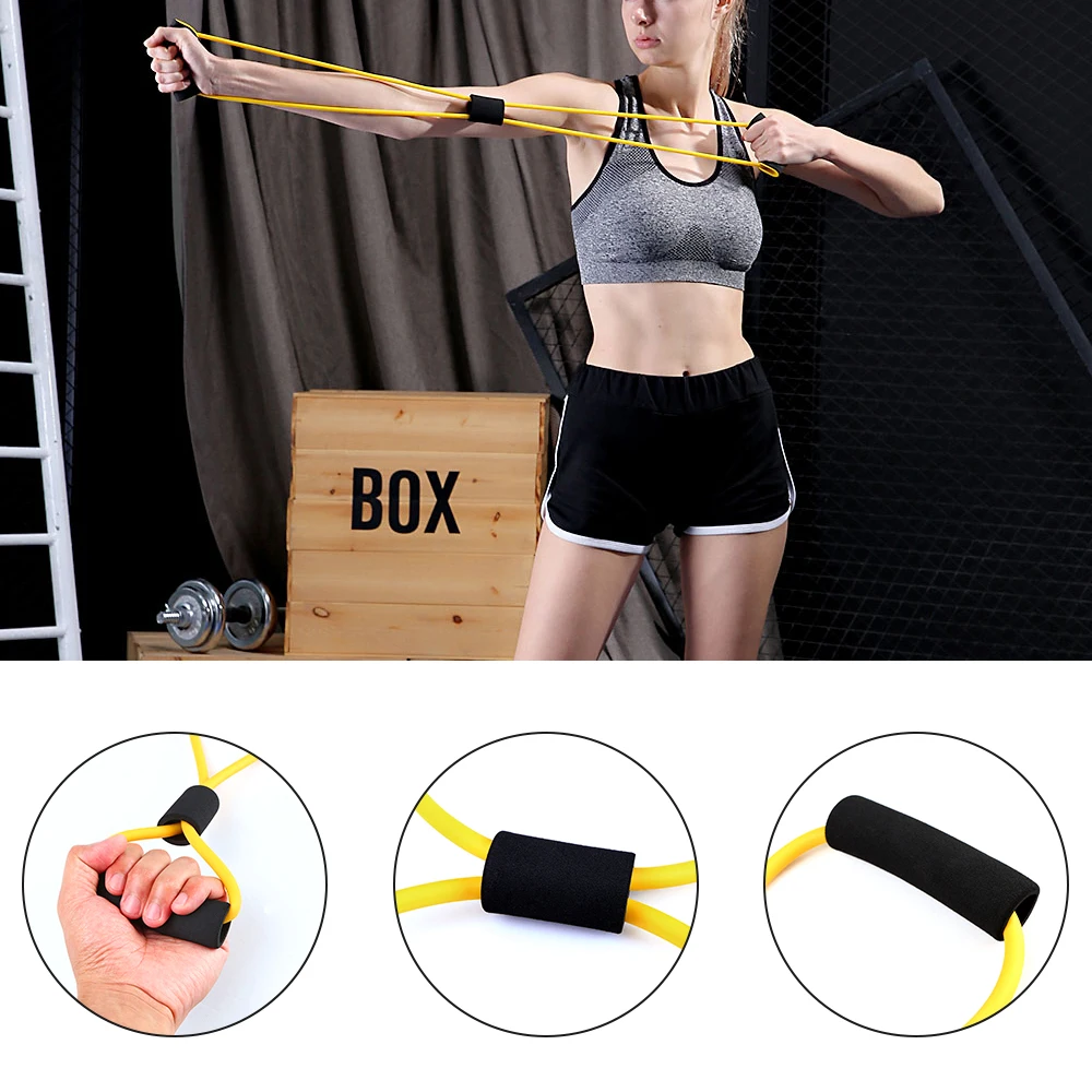 

8 Shaped Resistance Bands Exercise Cords Chest Stretch Yoga Training Fitness Elastic Tube Bands Fitness Equipment