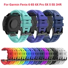 Ремешок спортивный для наручных часов Garmin Fenix 6 6S 6X 5X 5 5S 3 3HR Forerunner 935 945, быстросъемный силиконовый браслет, 22 26 мм
