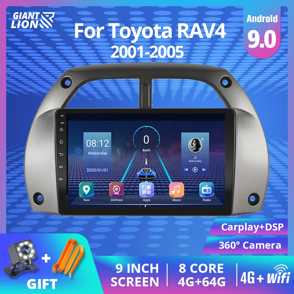 

2Din Android 9.0 Car Radio For Toyota RAV4 2001 2002 2003 2004-2005 Car Multimedia Player GPS Navigation 2IDN Car DVD Player