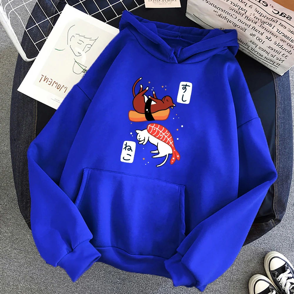 

Neko Sushi Japan Cartoon Sweatshirts Men Casual Long Sleeve Hooded Autumn Fleece Warm Streetwear Hoodies Hip Hop Pullover Mens