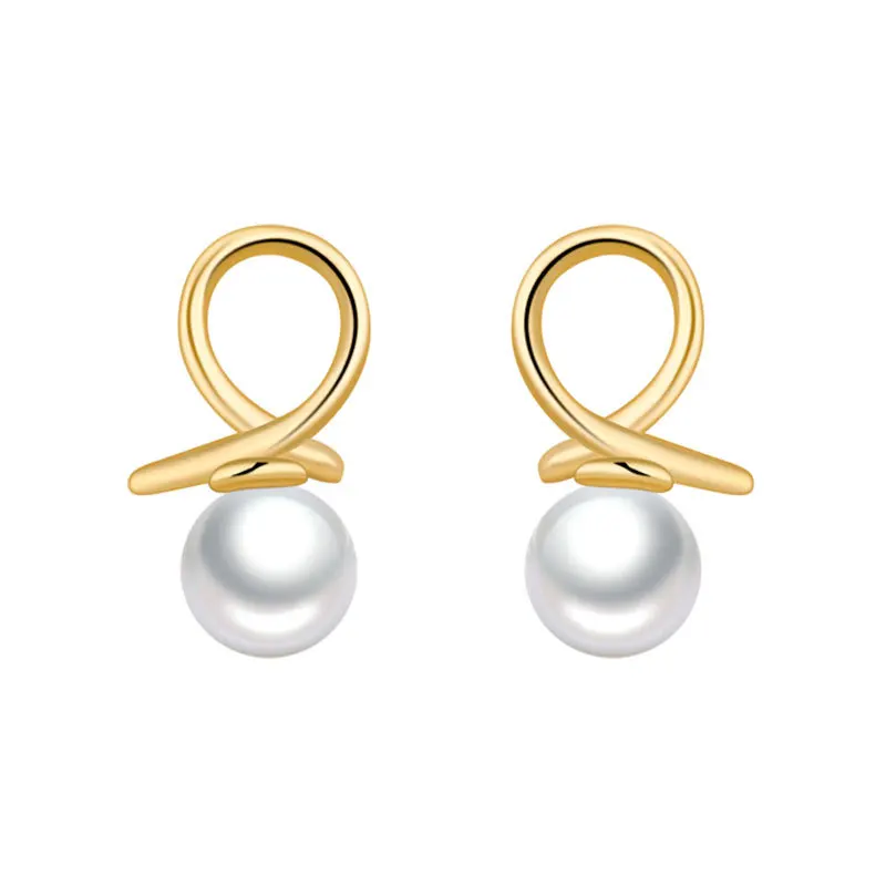 

Fashion Geometric Round Pearl Earings Elegant Korean Style Earrings For Women Fine Minimalist Jewelry 2021