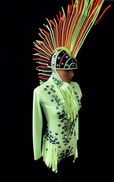 

cosplay party halloween nightclub women Bar Photography Photo Dance Team DS Costume Fluorescent Green Lizard costumes