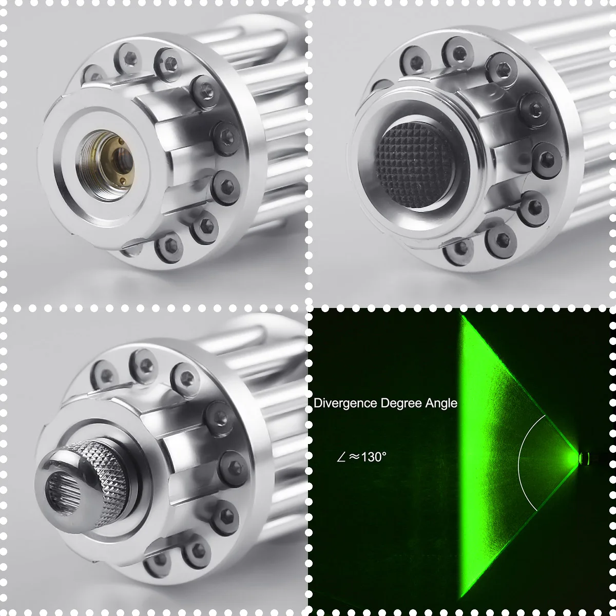 CWLASER высокой мощности 532nm/650nm красный/450nm красный ручной гатлинг форма Фокусируемый лазерный указатель(серебро