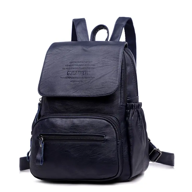 

D0UD женский рюкзак из искусственной кожи для девочек, однотонные вместительные дорожные школьные сумки