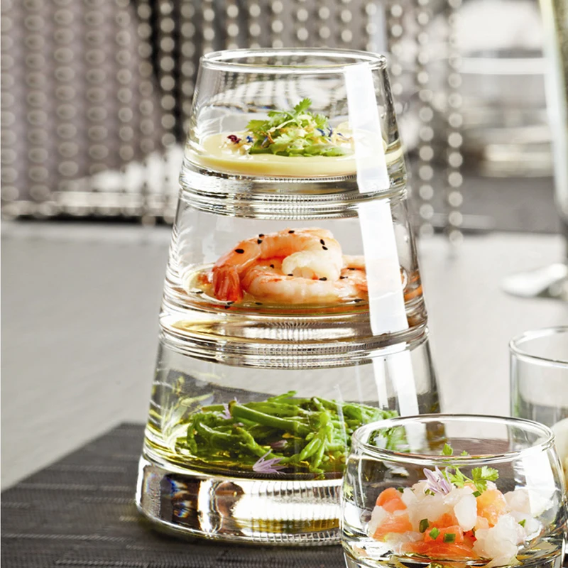 OUSSIRRRO стеклянная чашка молочный коктейль йогурт очки Пирамида чаша набор