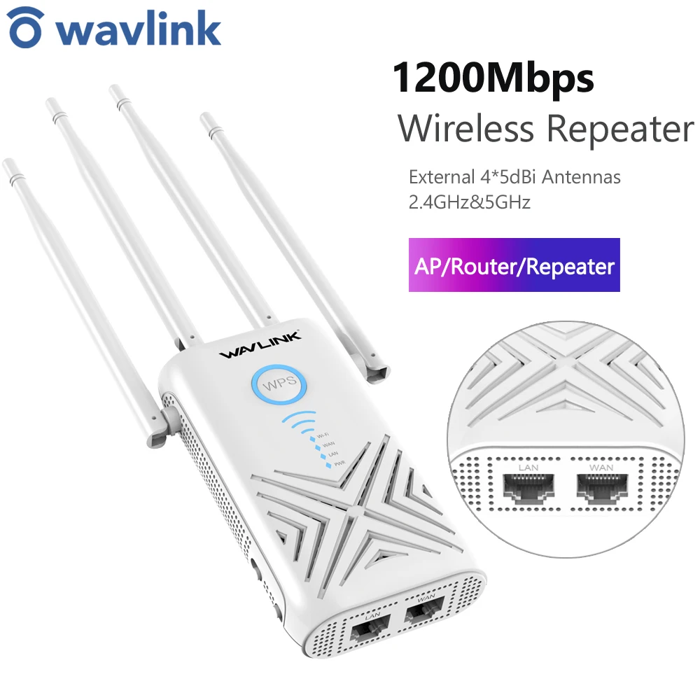 5 ГГц Wi fi ретранслятор беспроводной WiFi удлинитель 1200 Мбит/с усилитель Wifi большой