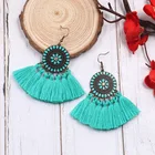 Винтажные цветные серьги с кисточками для женщин, в этническом стиле