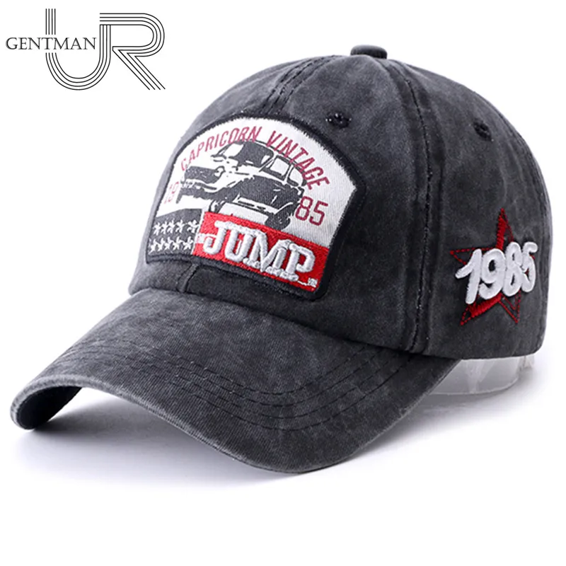 

новый кепка мужская и женская Прыжок с вышивкой вымытая из хлопка бейсболка мужская и женская повседневная регулируемая уличная кепки