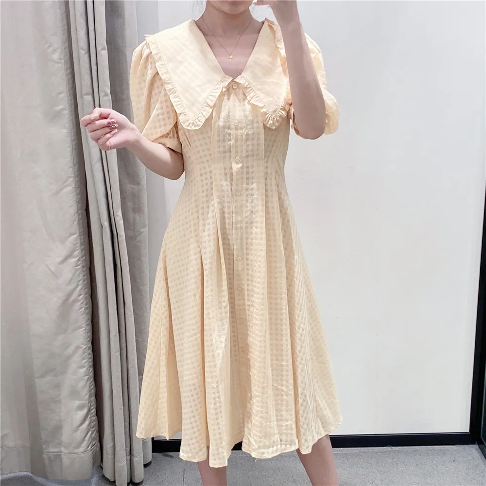 Новинка лета 2020 женское милое однобортное Свободное платье с кукольным