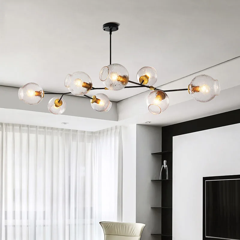 Светодиодная люстра в скандинавском стиле стеклянный потолочный светильник с