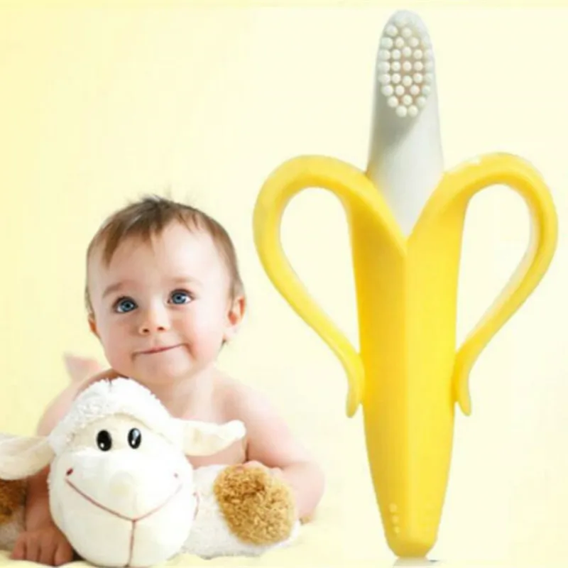 

1PCS Baby Teethers Baby Training Toothbrush BPA Free Banana Shape Toddle Teether Chew Toys Teething Gift Infant Baby Chewing