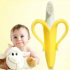 Прорезыватель для зубов, 1 шт., Прорезыватель для зубов для малышей, учебная зубная щетка, без БФА, в форме банана, жевательные игрушки, подарок для детей Детская, жевательная