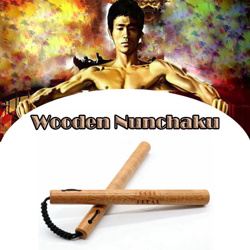 

Деревянное Спортивное боевое искусство нунчаку, оборудование для фитнеса кунг-фу с китайским драконом, подарочная сумка