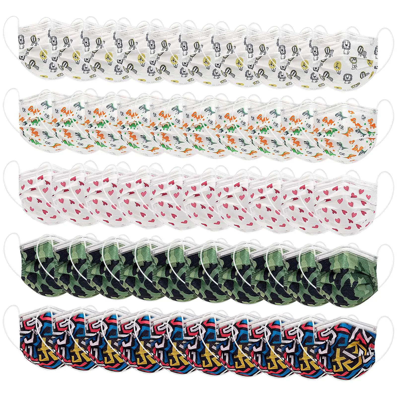 50 шт. детская трехслойная одноразовая маска для косплея|Аксессуары костюмов