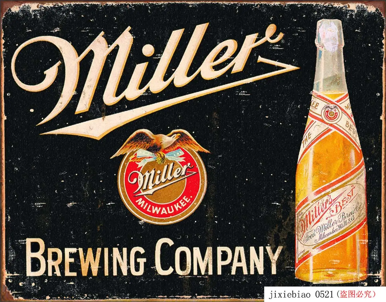 Отчаянные предприятий Miller Brewing Company Винтаж жестяная вывеска |Таблички и знаки| |