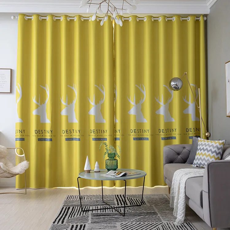 Нордическая Затемняющая занавеска с желтым полосатым принтом ткань для гостиной
