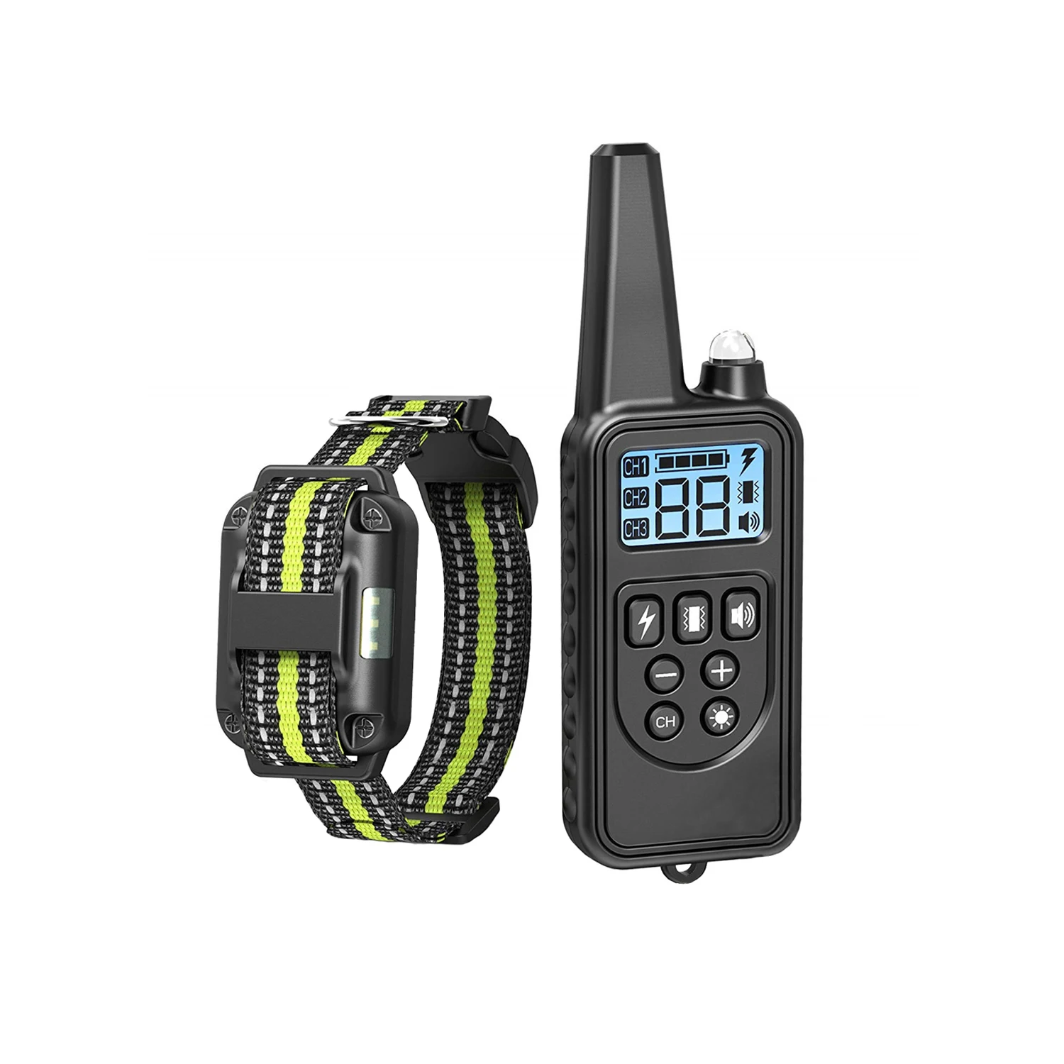 Водонепроницаемый тренировочный ошейник ЖК дисплей звук/вибрация/электрический