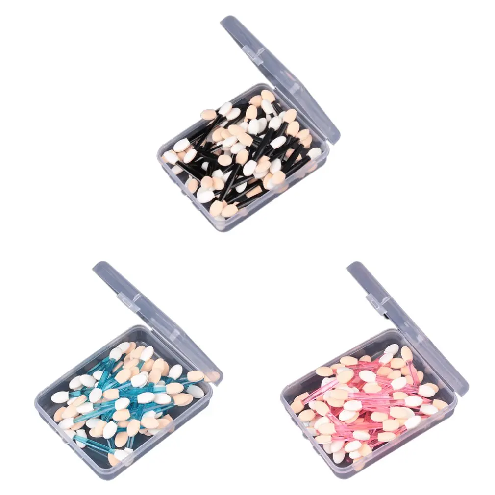 10 шт./компл. Двусторонняя губка для макияжа одноразовая Черная кисть теней век